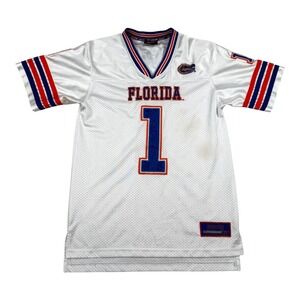 Florida Gators Football Jersey Youth Large White Mesh NCAA Boys #1 Colosseum